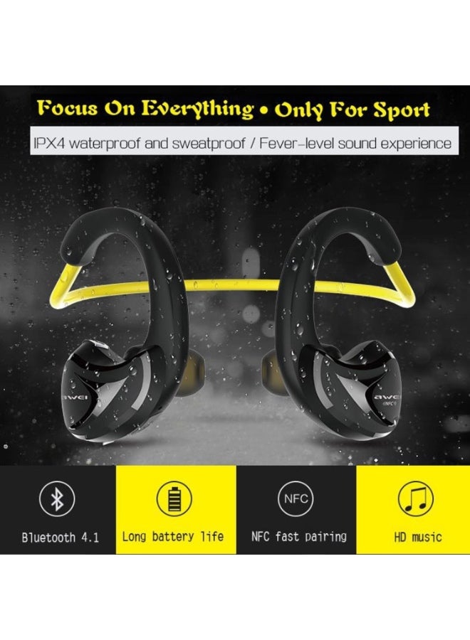 AWEI A880BL Wireless Sport Bluetooth Stereo Earphone with Mic, Support Handfree Call & NFC Function for iPhone, Samsung, HTC, Sony and other Smartphones - Image 5